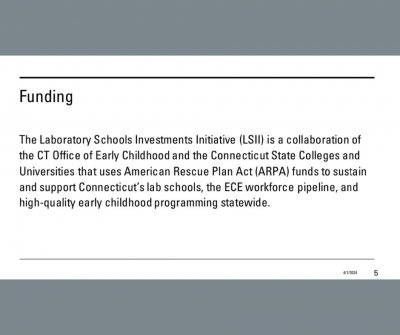 Photo of funding slide