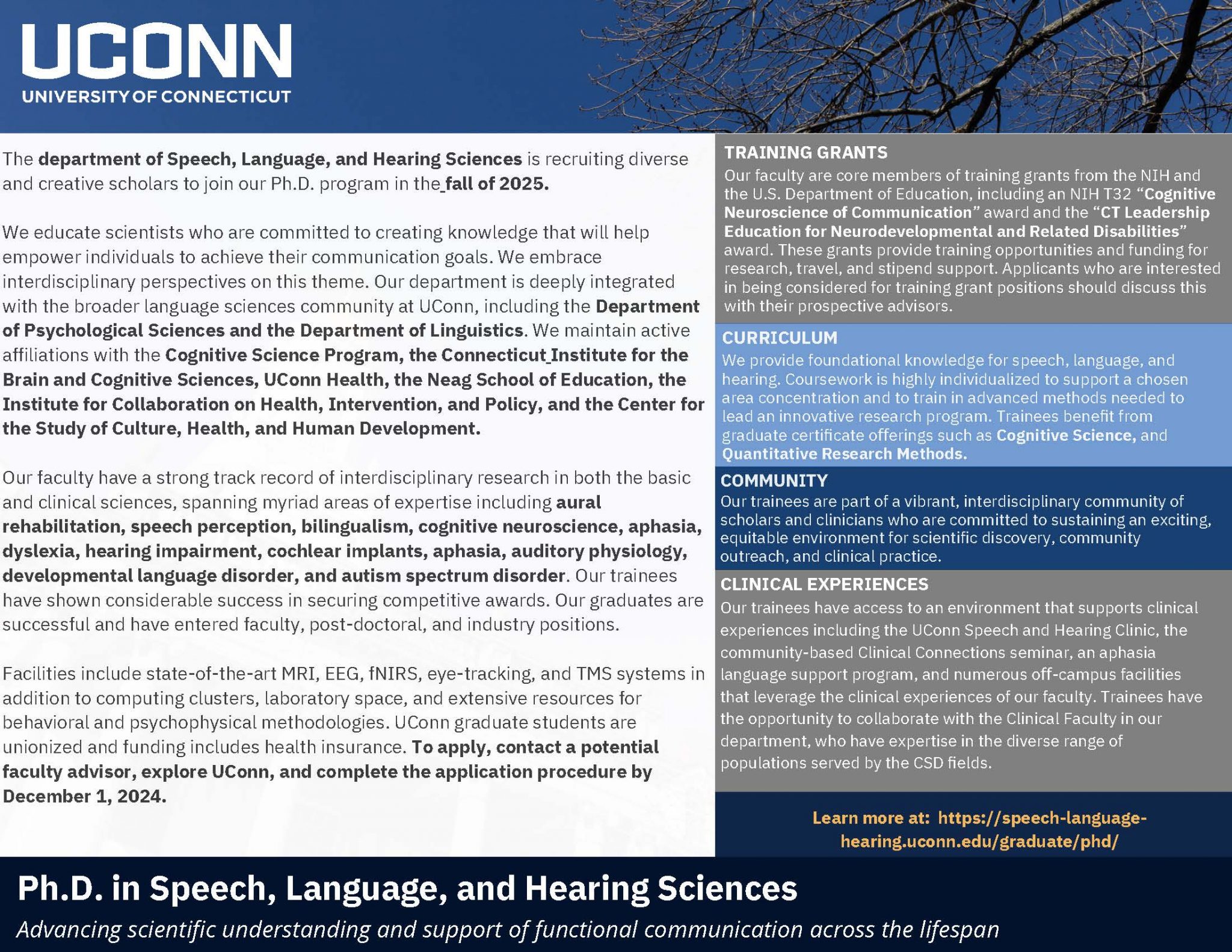 Ph.D. in Speech, Language, and Hearing Sciences Department of Speech