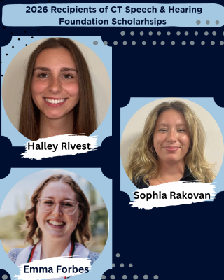 Headshots of Emma Forbes, Sophia Rakovan, and Hailey Rivest; all recipients of 2026 Scholarships.