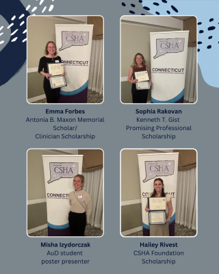 Individual students holding their awards